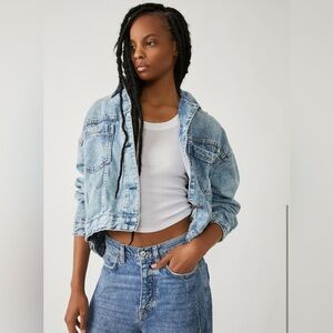 Free People Opal Swing Denim Jacket. Size Medium